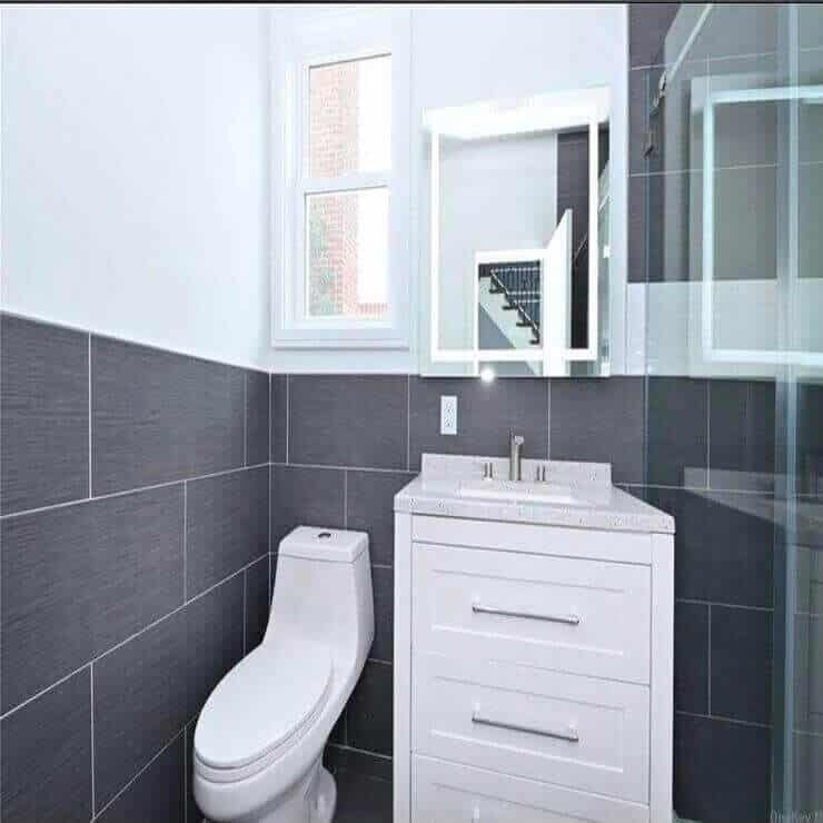 Charcoal Tile & Clean-Line Vanity Bathroom Upgrade