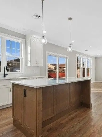 Custom Wood Island & Open-Plan Kitchen Renovation