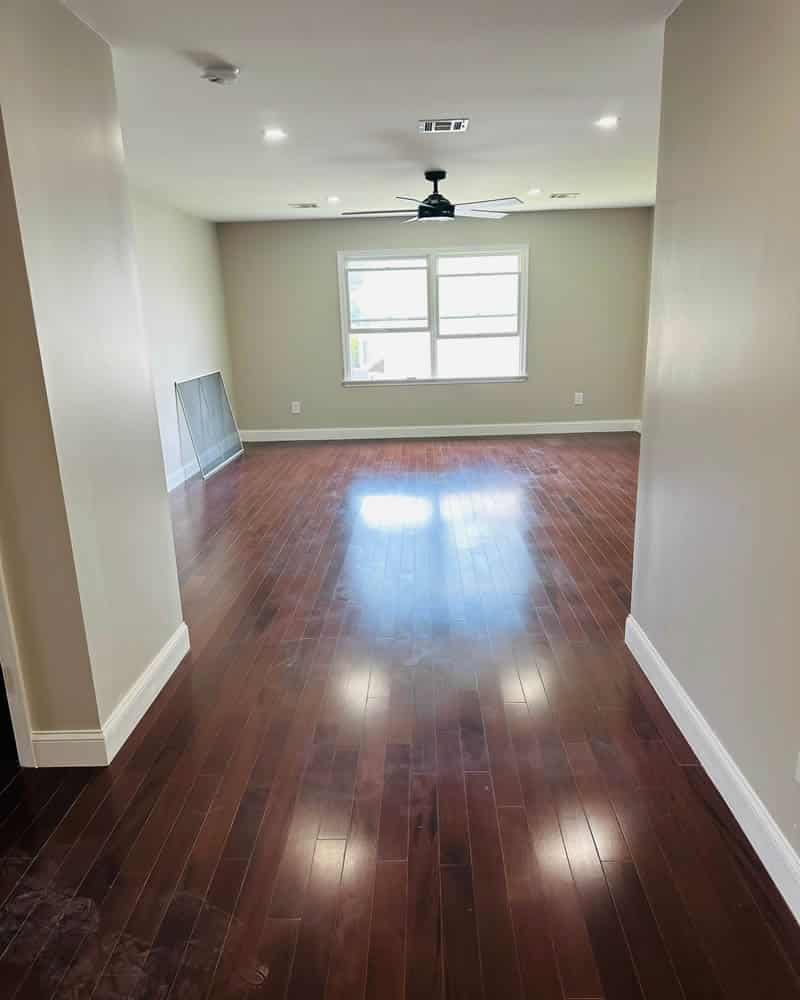 Dark Hardwood Flooring Refinishing & Interior Upgrade